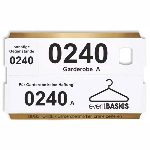Garderobenmarken Papier Rolle -Standardmotiv-